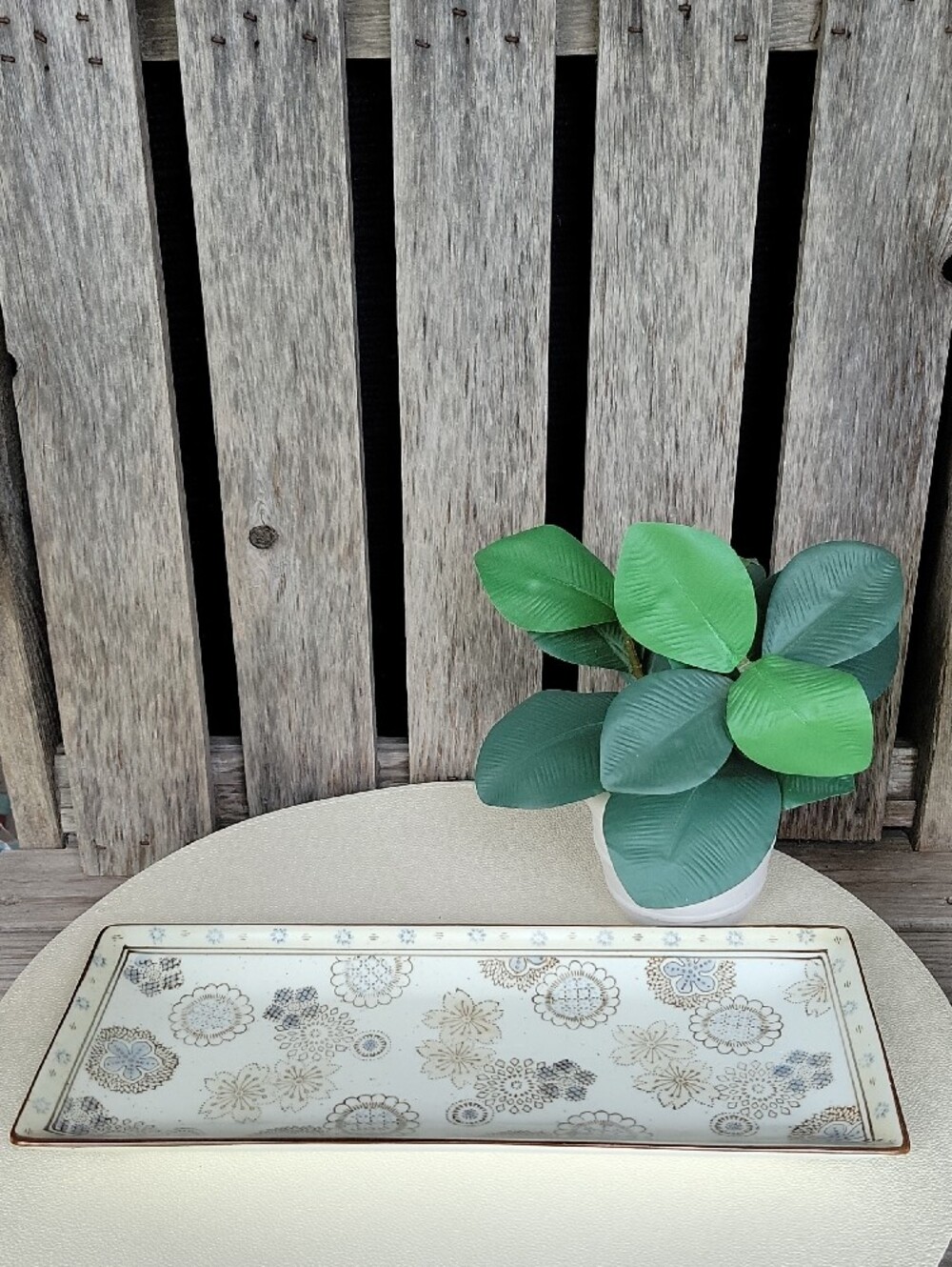 Cost Plus World Market Driftwood Floral Ceramic Sushi Platter - Picture 3 of 6